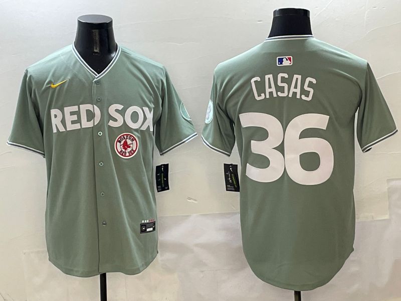 Men Boston Red Sox #36 Casas Green Joint Name Nike 2025 MLB Jersey style 8->boston red sox->MLB Jersey